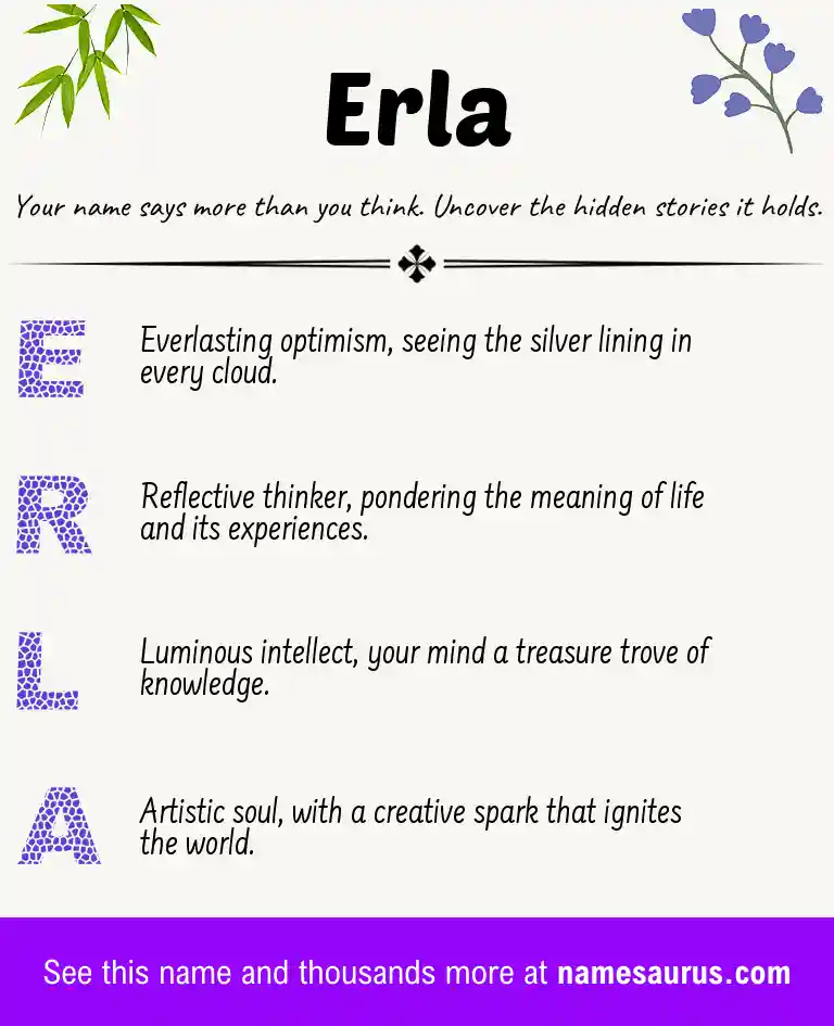 Acrostic poem about Erla.