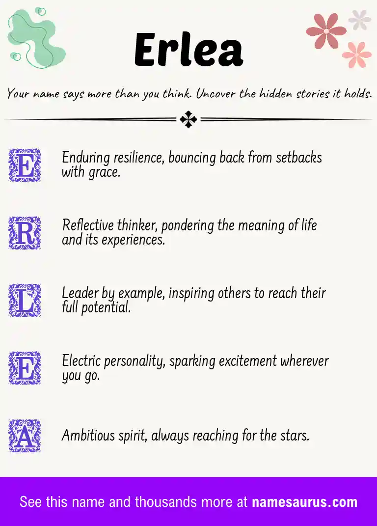 Acrostic poem about Erlea.