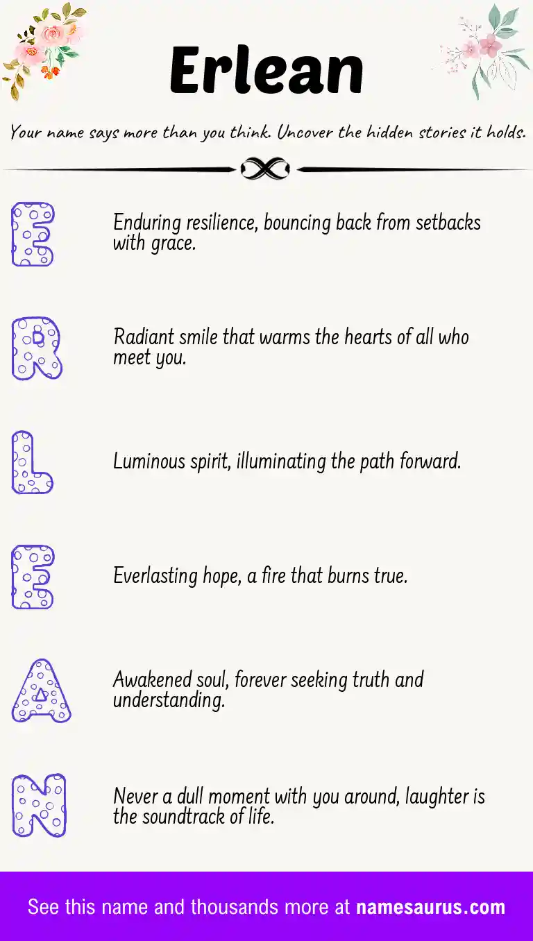 Acrostic poem about Erlean.