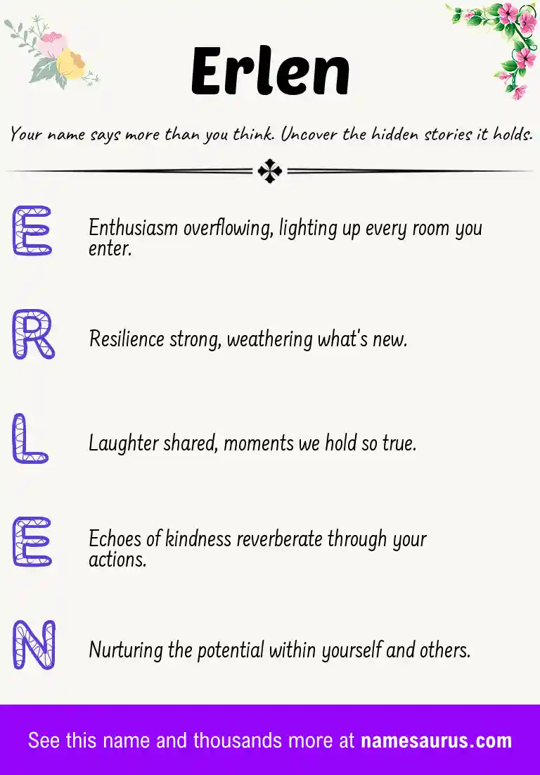 Acrostic poem about Erlen.