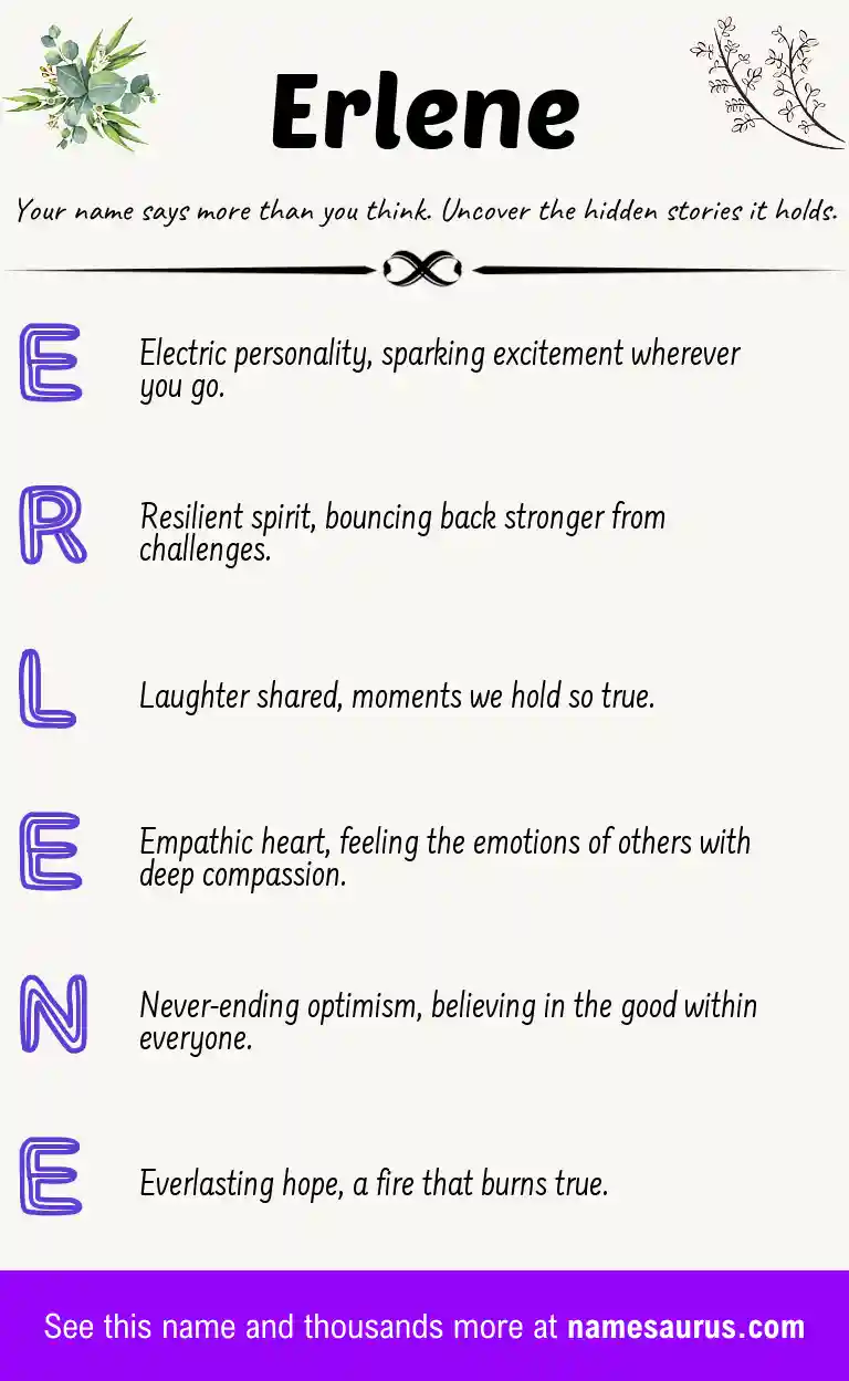 Acrostic poem about Erlene.
