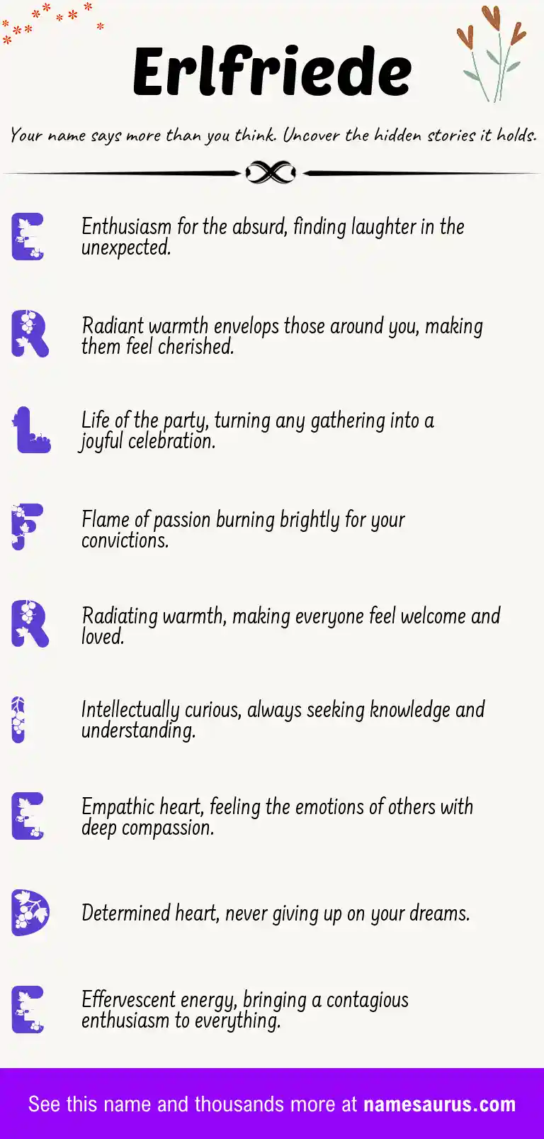 Acrostic poem about Erlfriede.