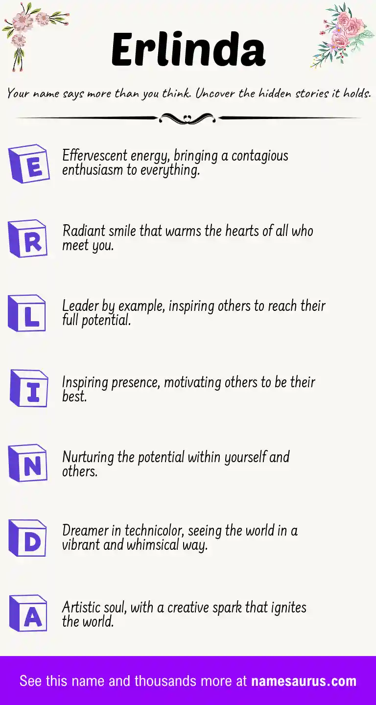 Acrostic poem about Erlinda.