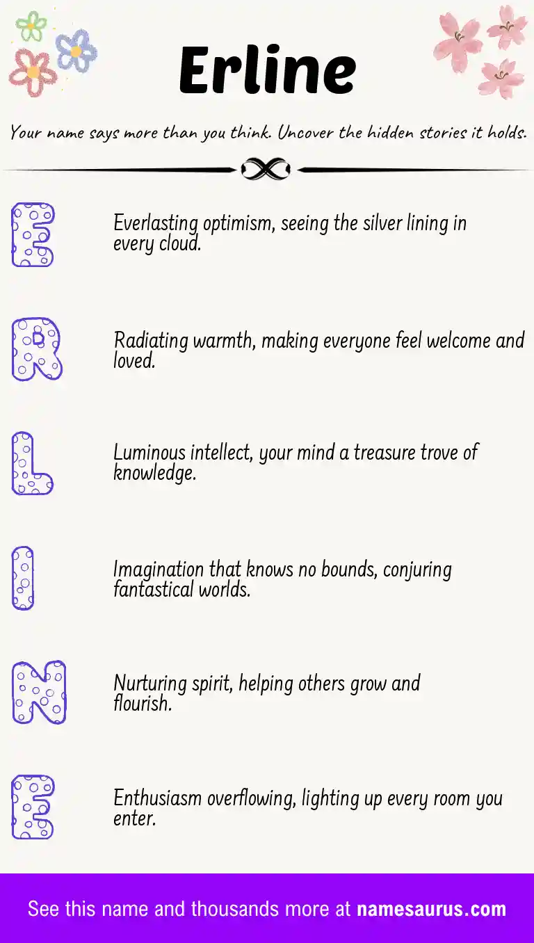 Acrostic poem about Erline.