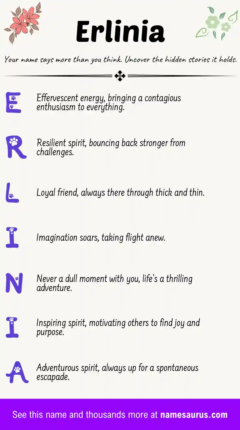 Acrostic poem about Erlinia.