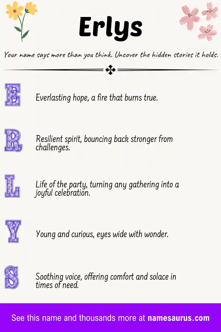 Acrostic poem about Erlys.