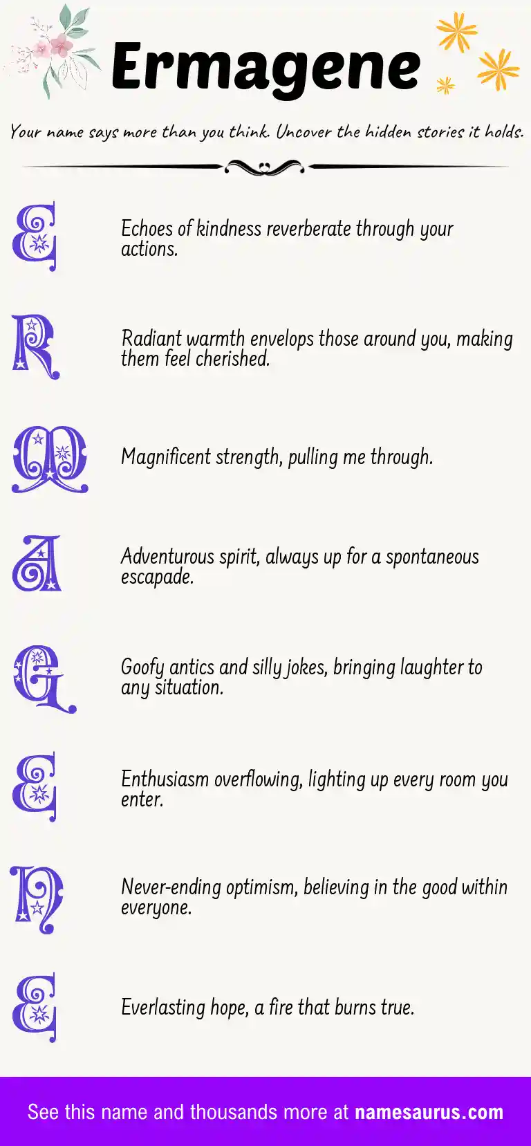 Acrostic poem about Ermagene.