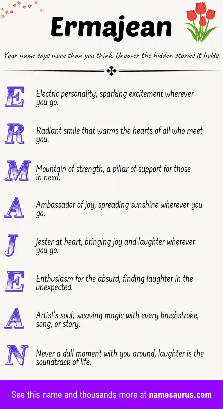 Acrostic poem about Ermajean.