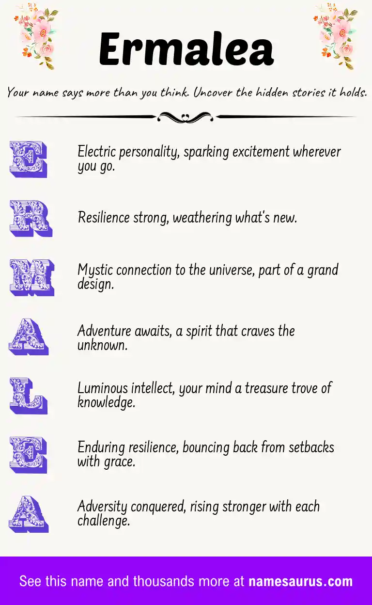 Acrostic poem about Ermalea.