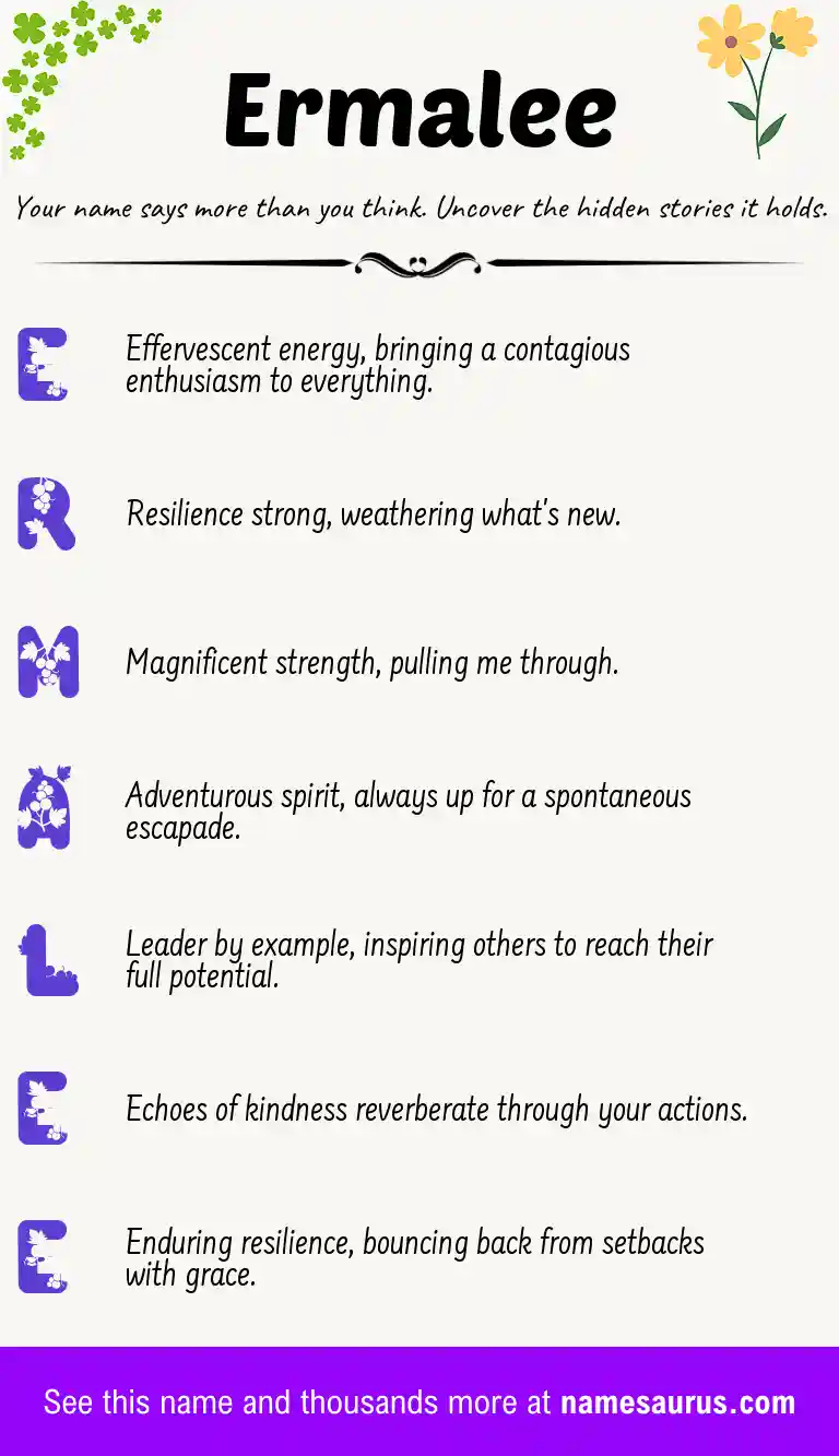 Acrostic poem about Ermalee.