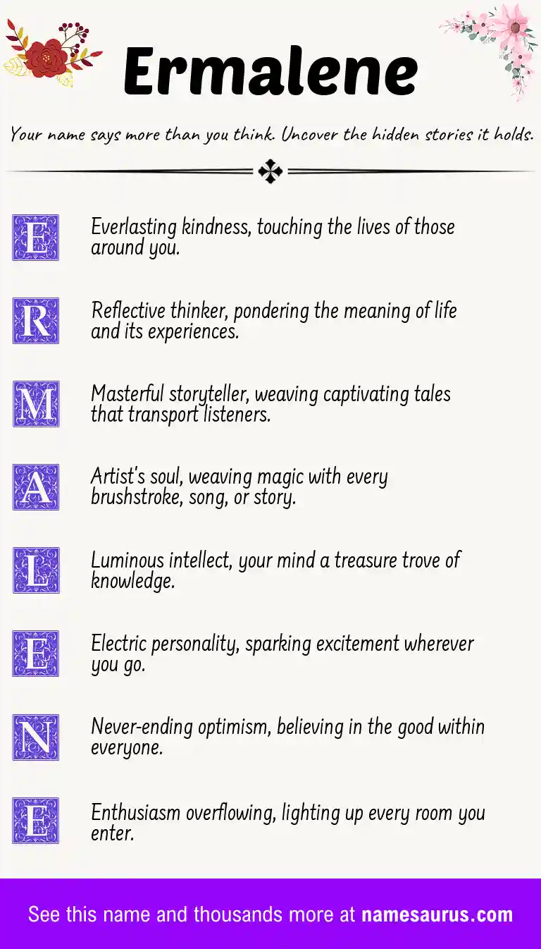 Acrostic poem about Ermalene.