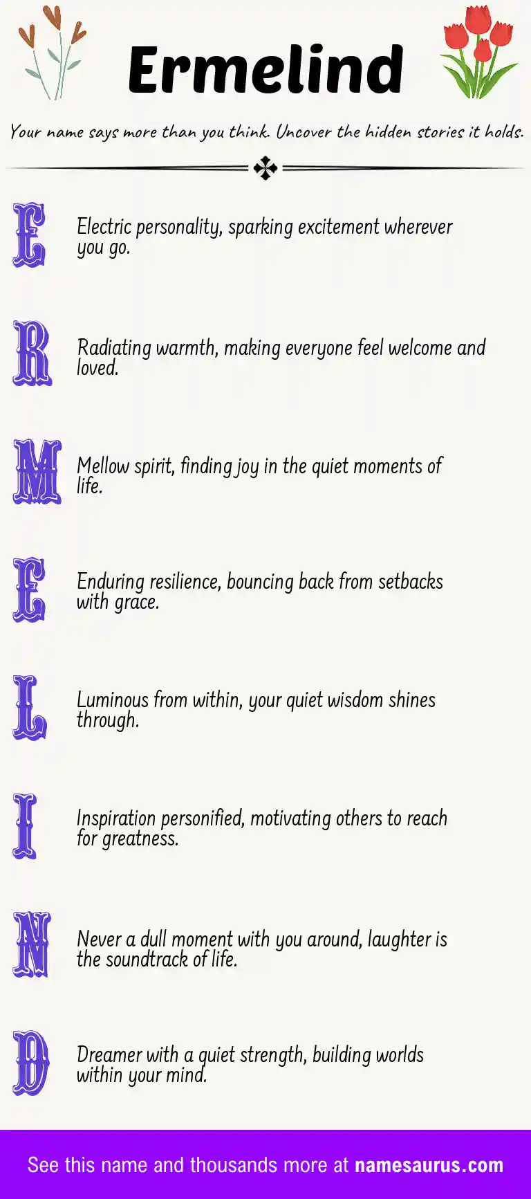 Acrostic poem about Ermelind.
