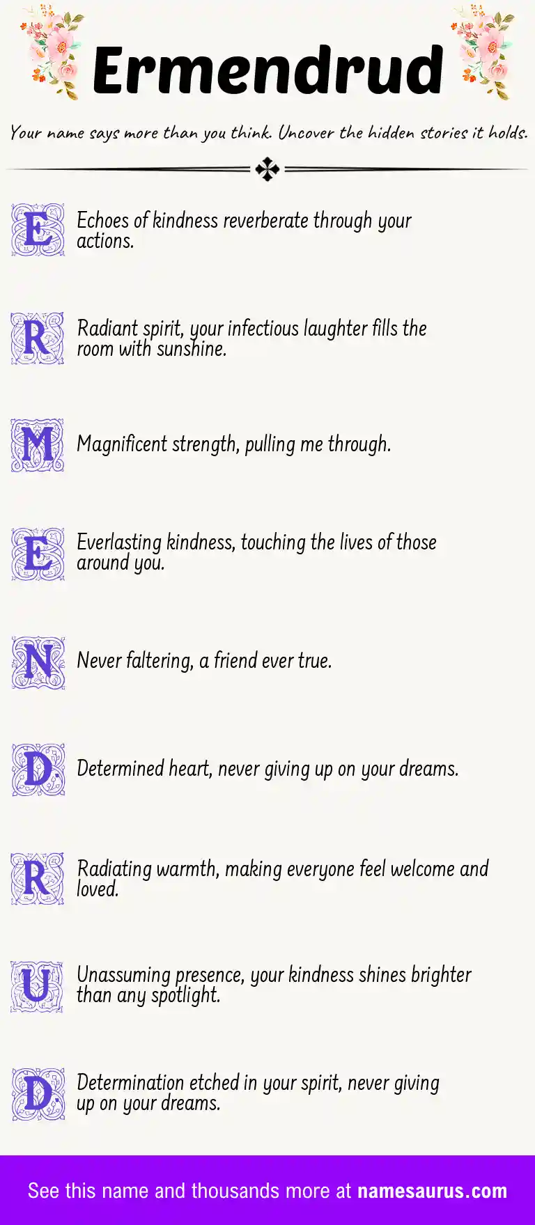 Acrostic poem about Ermendrud.