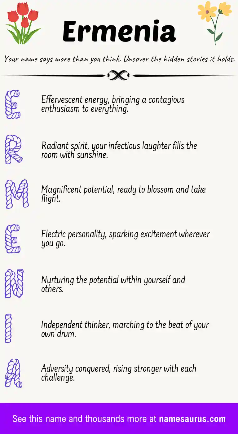 Acrostic poem about Ermenia.