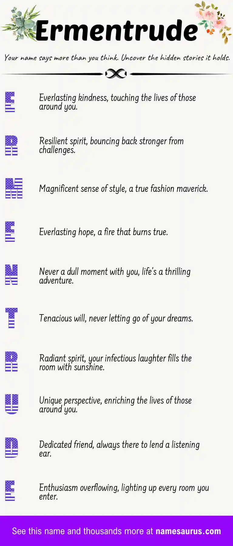 Acrostic poem about Ermentrude.