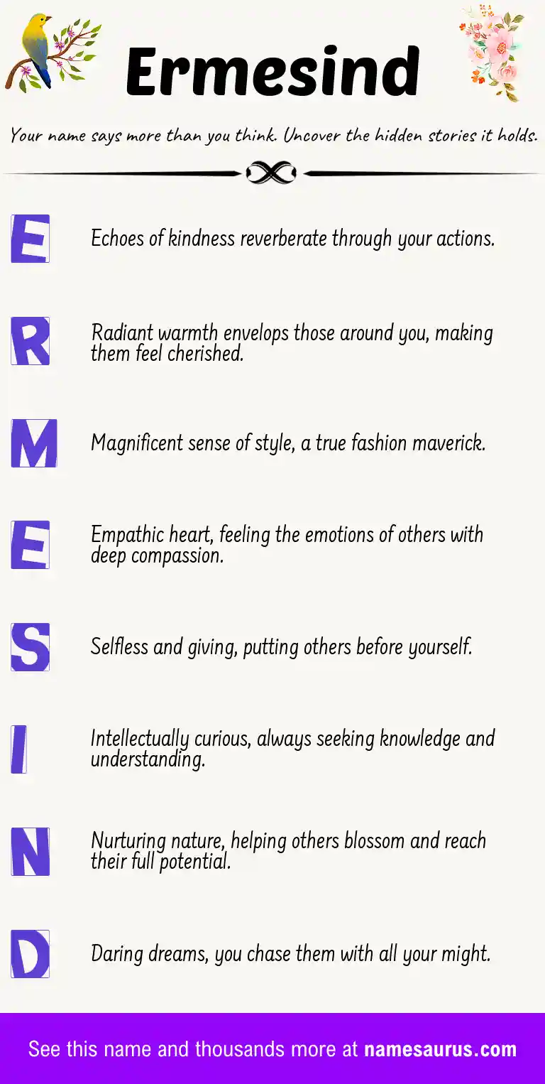 Acrostic poem about Ermesind.