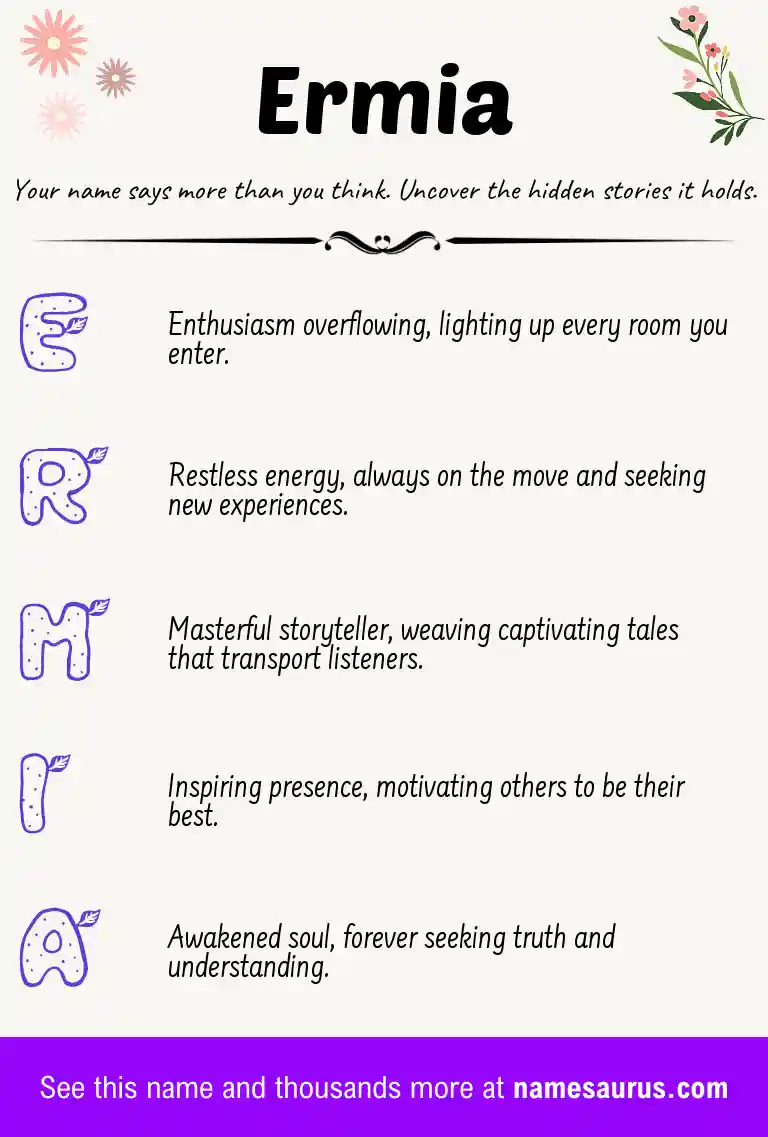 Acrostic poem about Ermia.