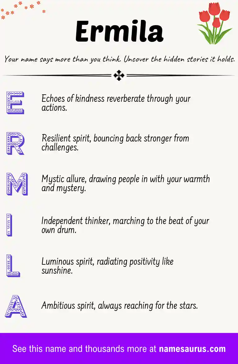 Acrostic poem about Ermila.