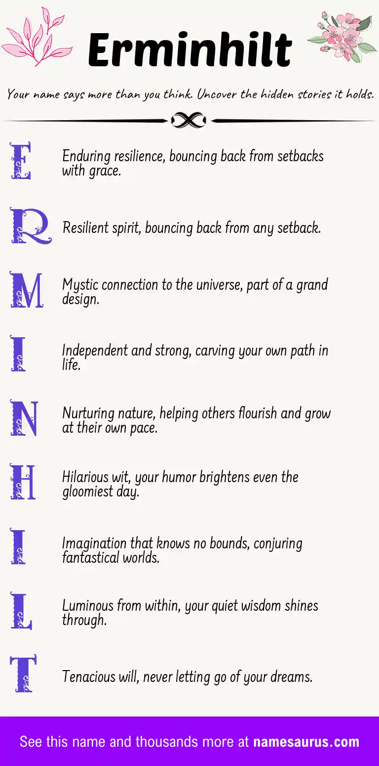 Acrostic poem about Erminhilt.