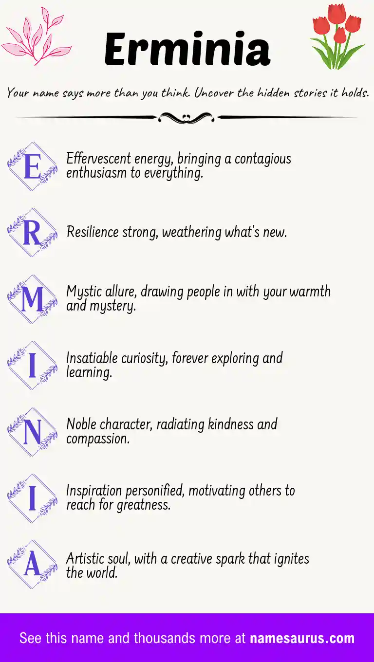 Acrostic poem about Erminia.