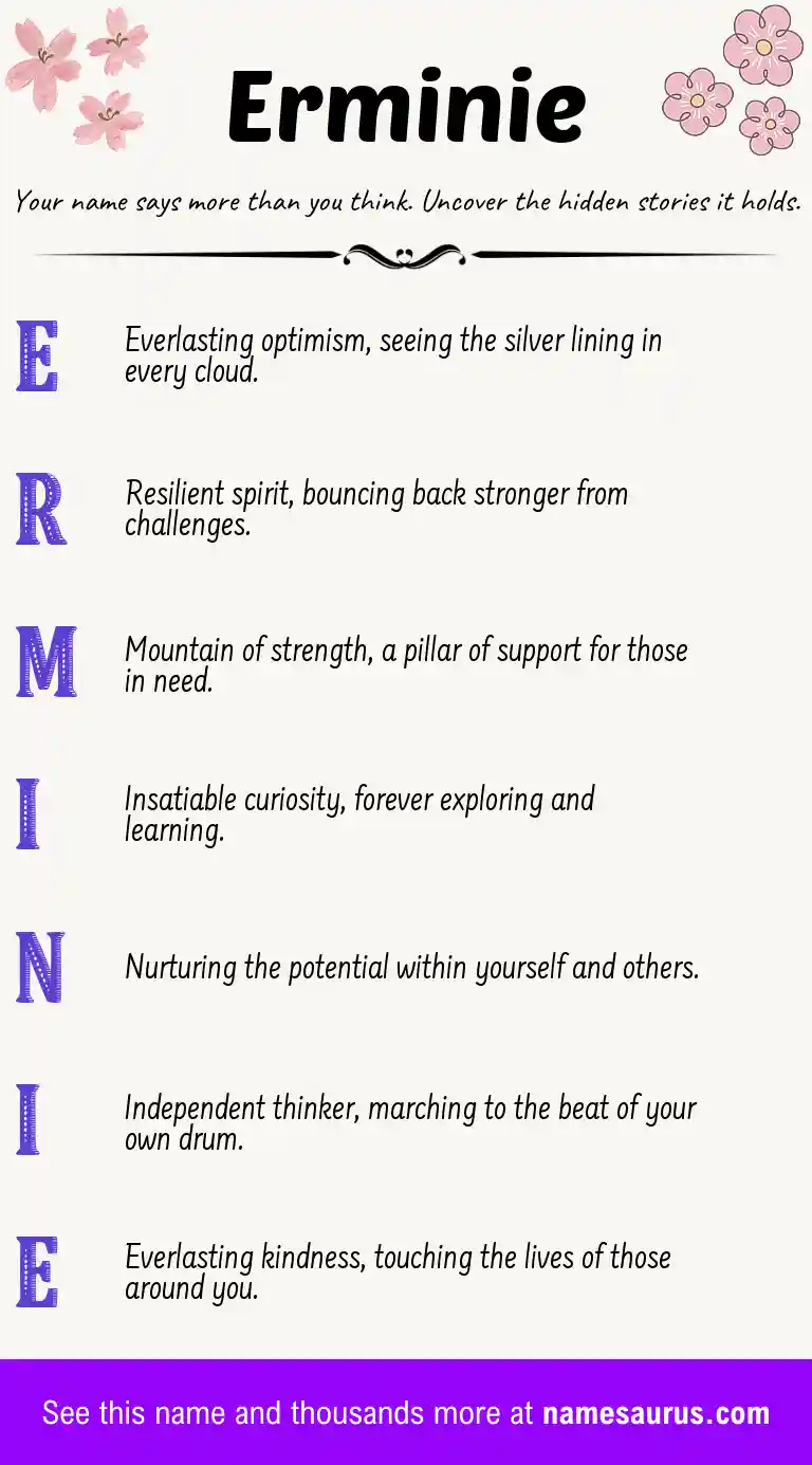 Acrostic poem about Erminie.