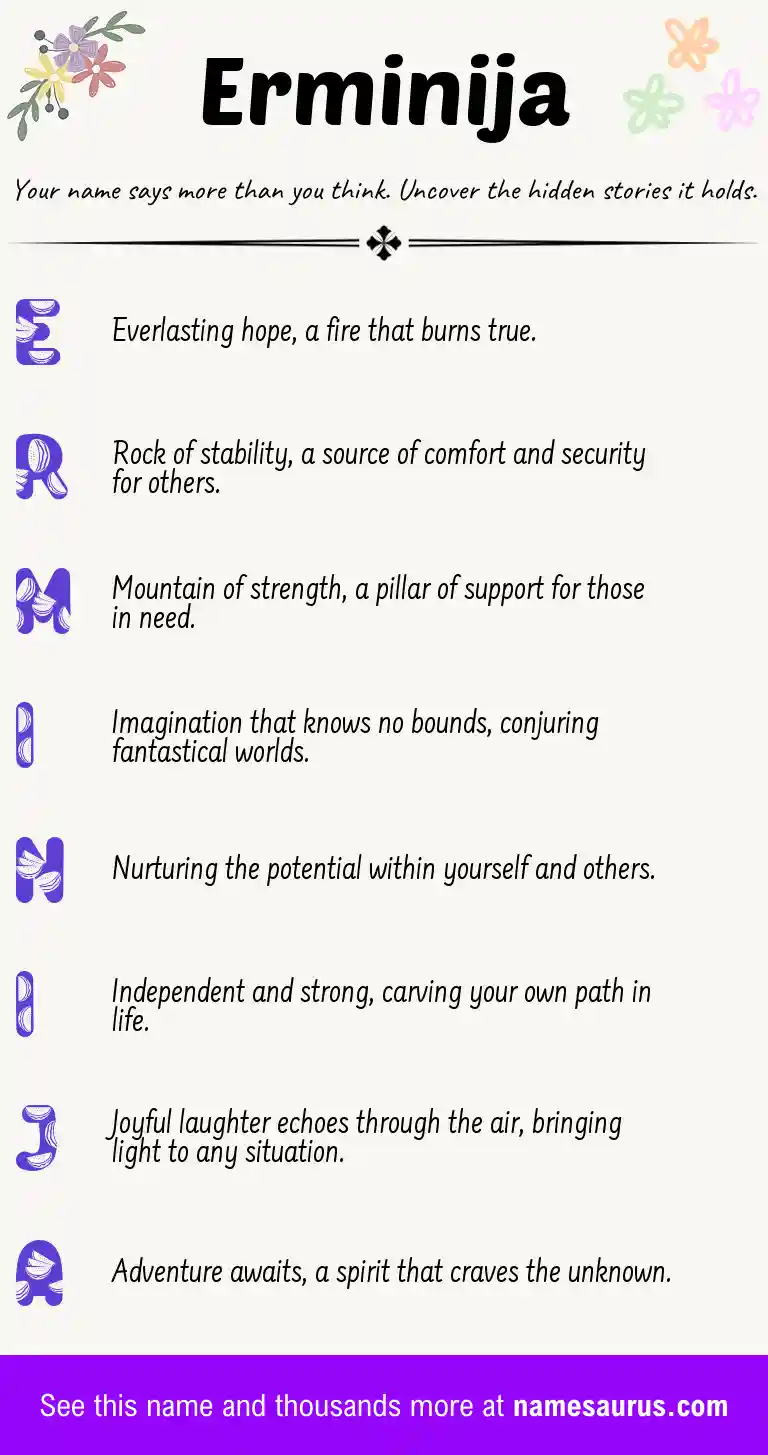 Acrostic poem about Erminija.