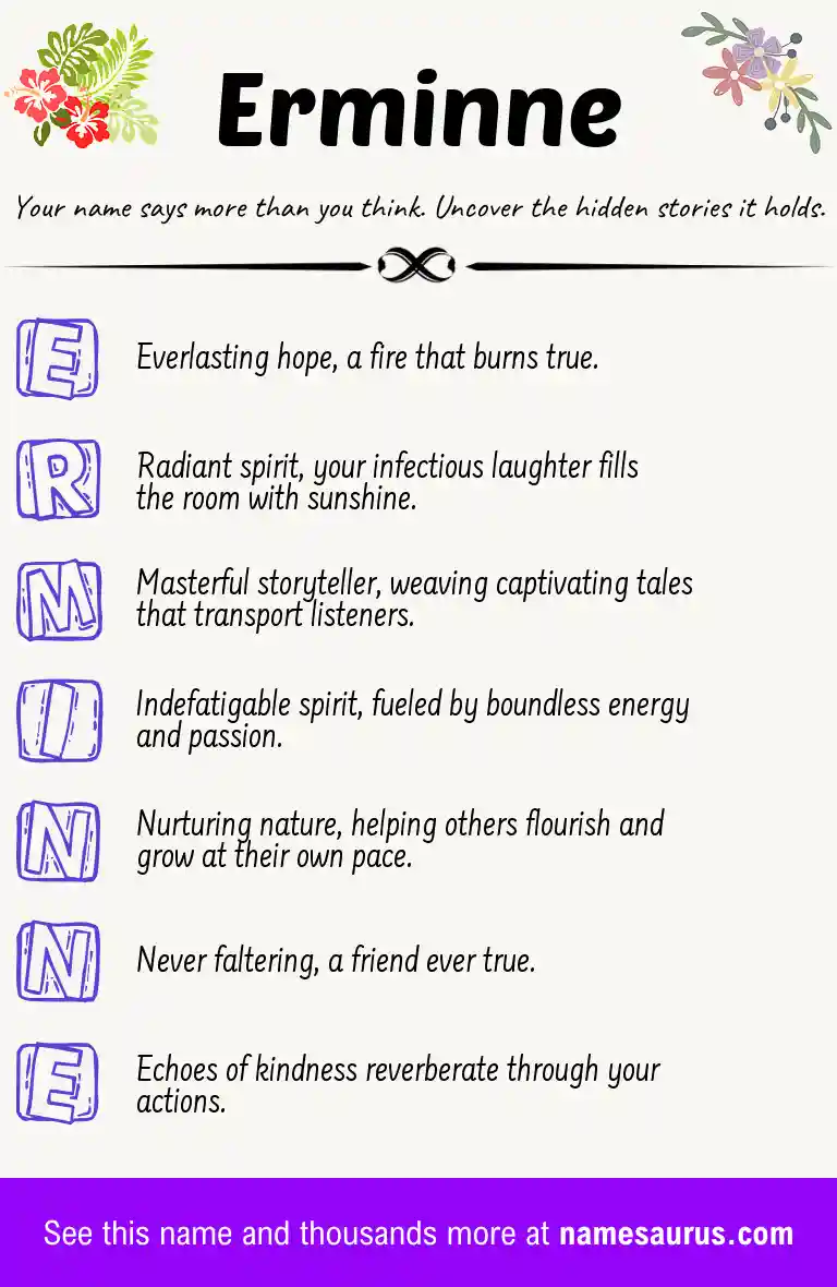 Acrostic poem about Erminne.