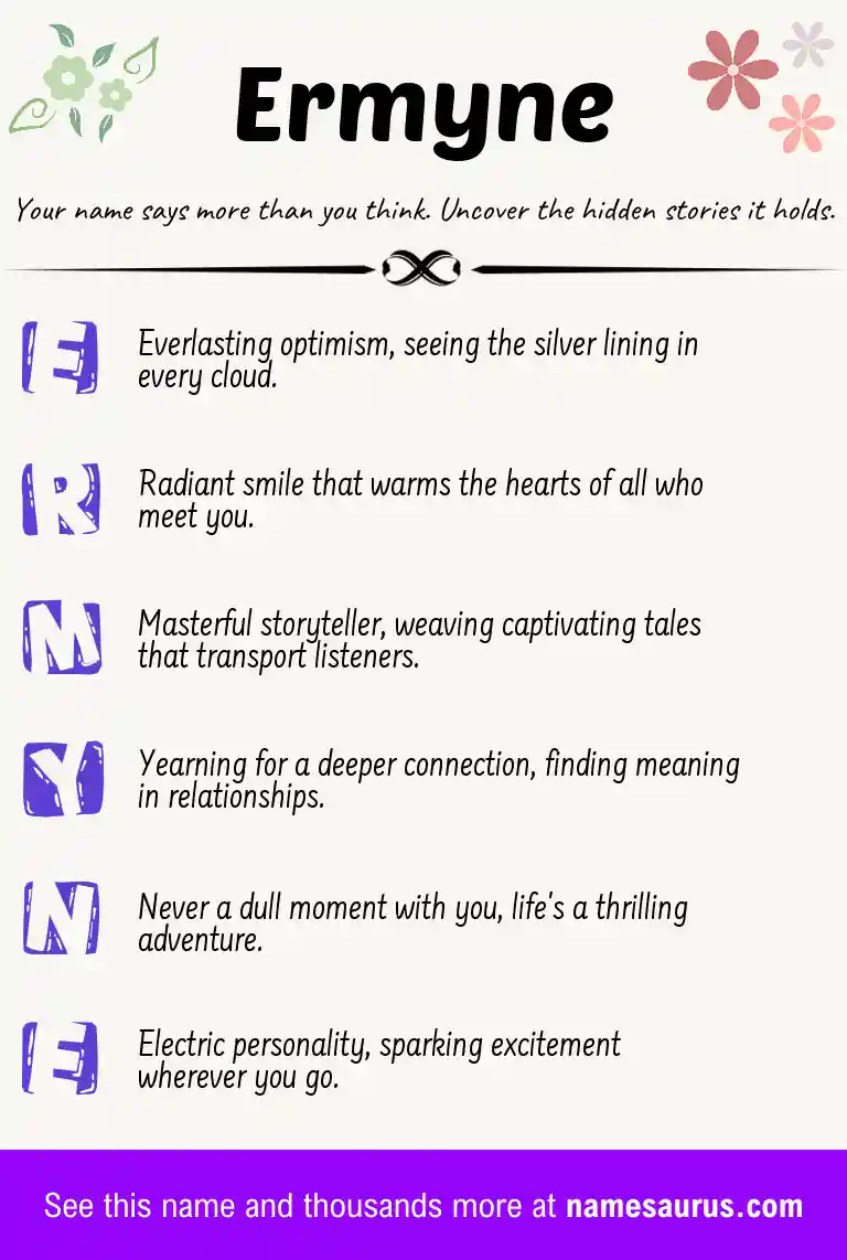 Acrostic poem about Ermyne.