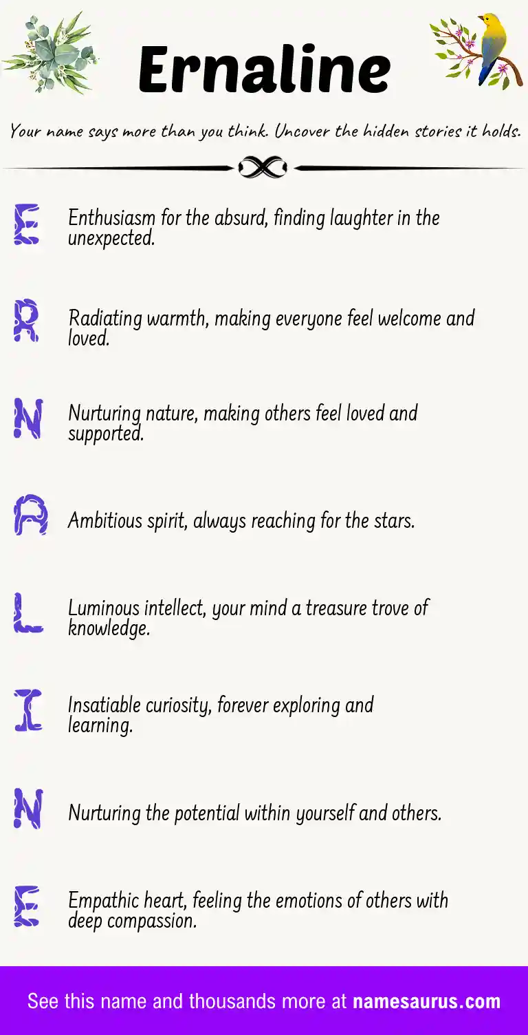 Acrostic poem about Ernaline.