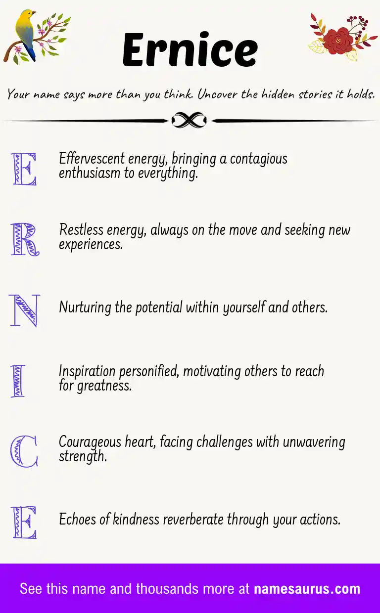 Acrostic poem about Ernice.