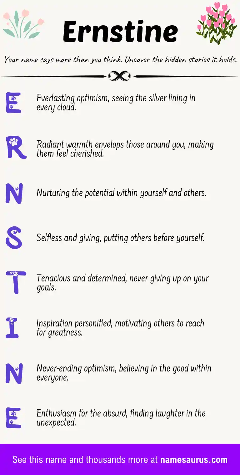 Acrostic poem about Ernstine.