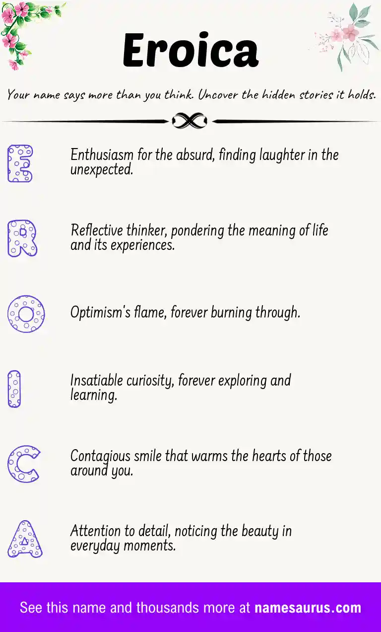 Acrostic poem about Eroica.