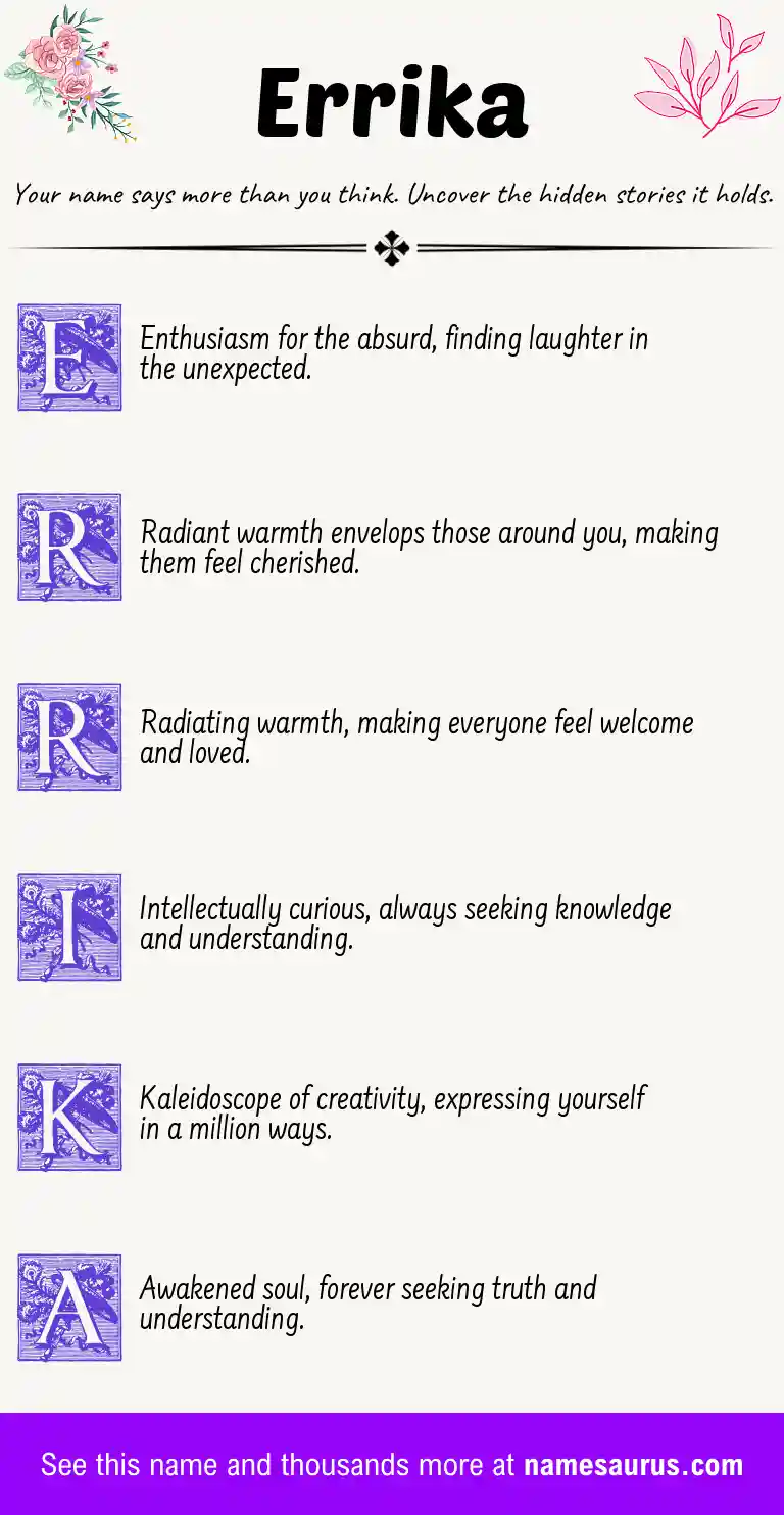 Acrostic poem about Errika.