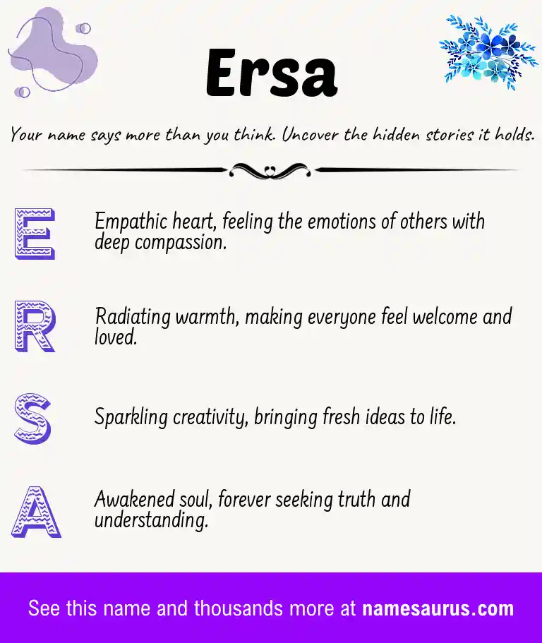 Acrostic poem about Ersa.