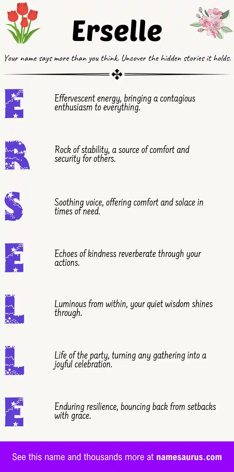 Acrostic poem about Erselle.