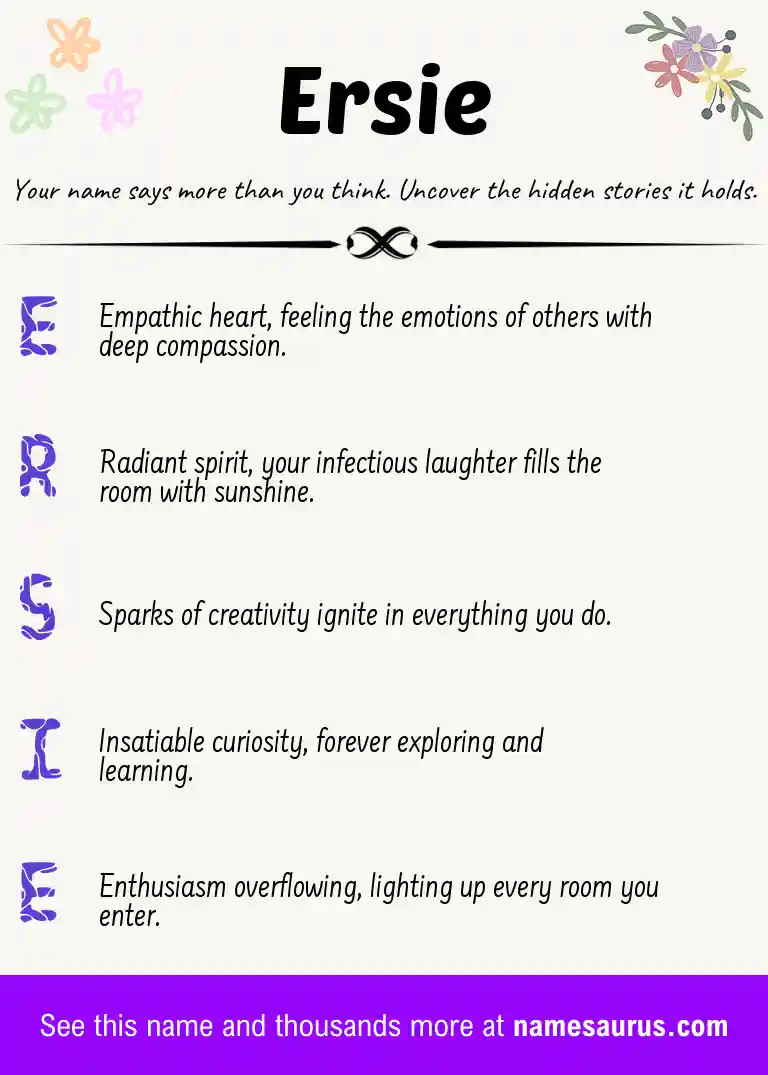 Acrostic poem about Ersie.