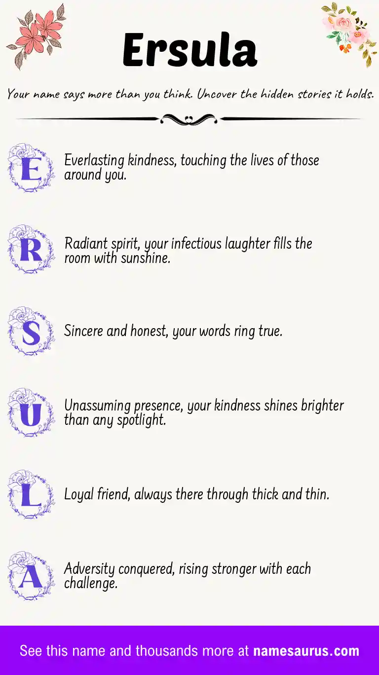 Acrostic poem about Ersula.