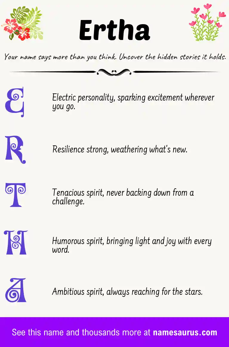 Acrostic poem about Ertha.