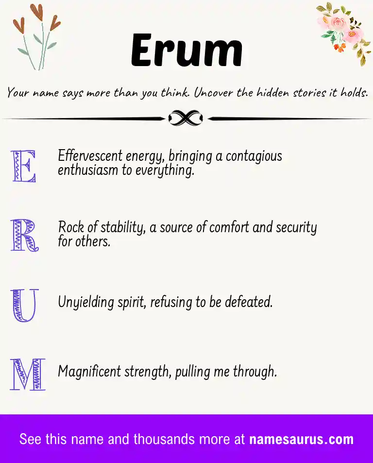 Acrostic poem about Erum.