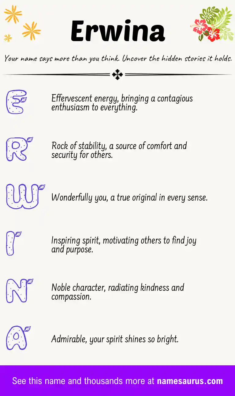 Acrostic poem about Erwina.