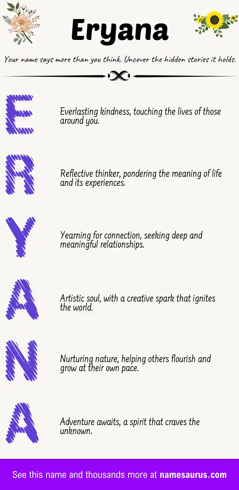 Acrostic poem about Eryana.