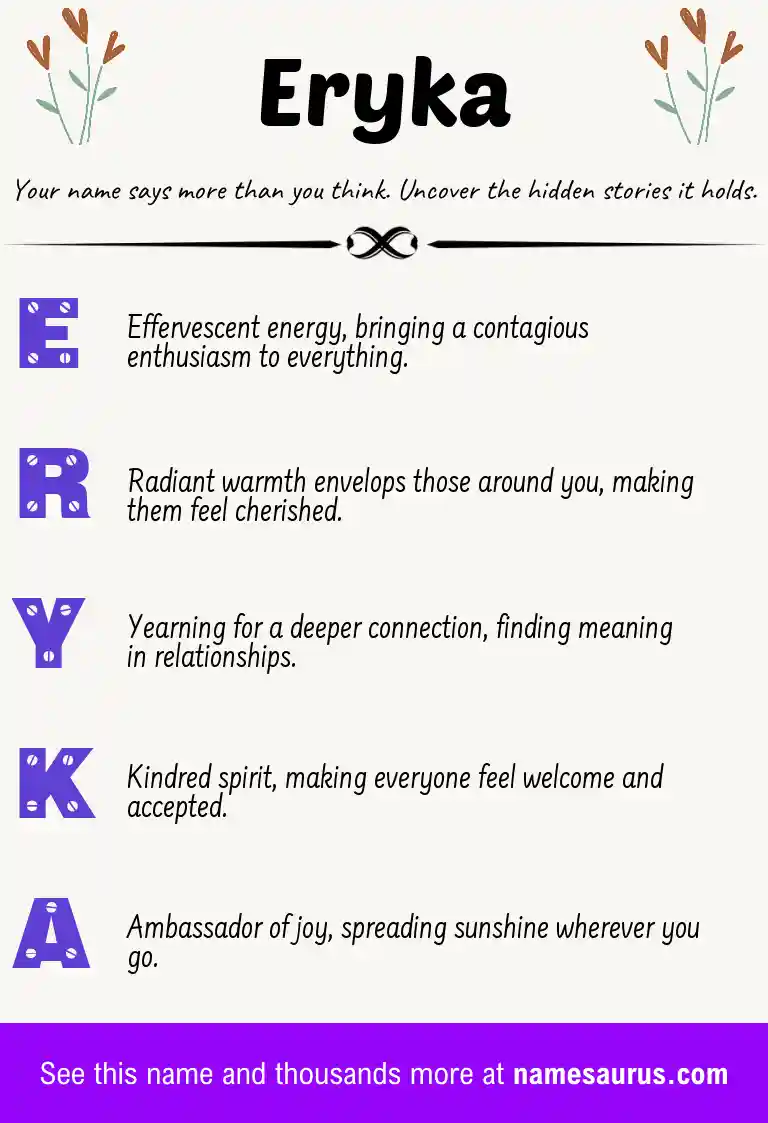 Acrostic poem about Eryka.