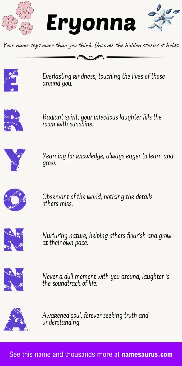 Acrostic poem about Eryonna.