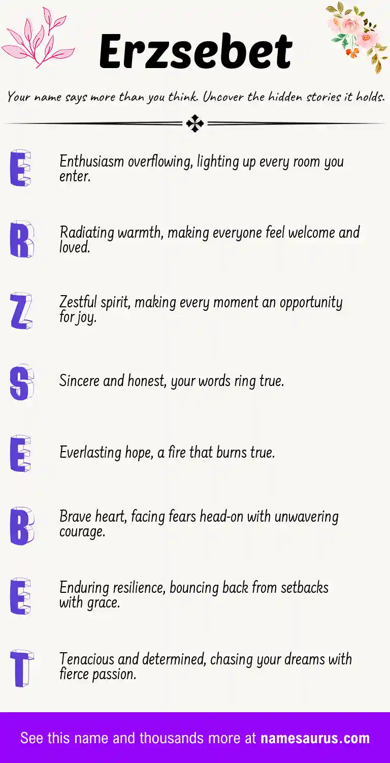 Acrostic poem about Erzsebet.