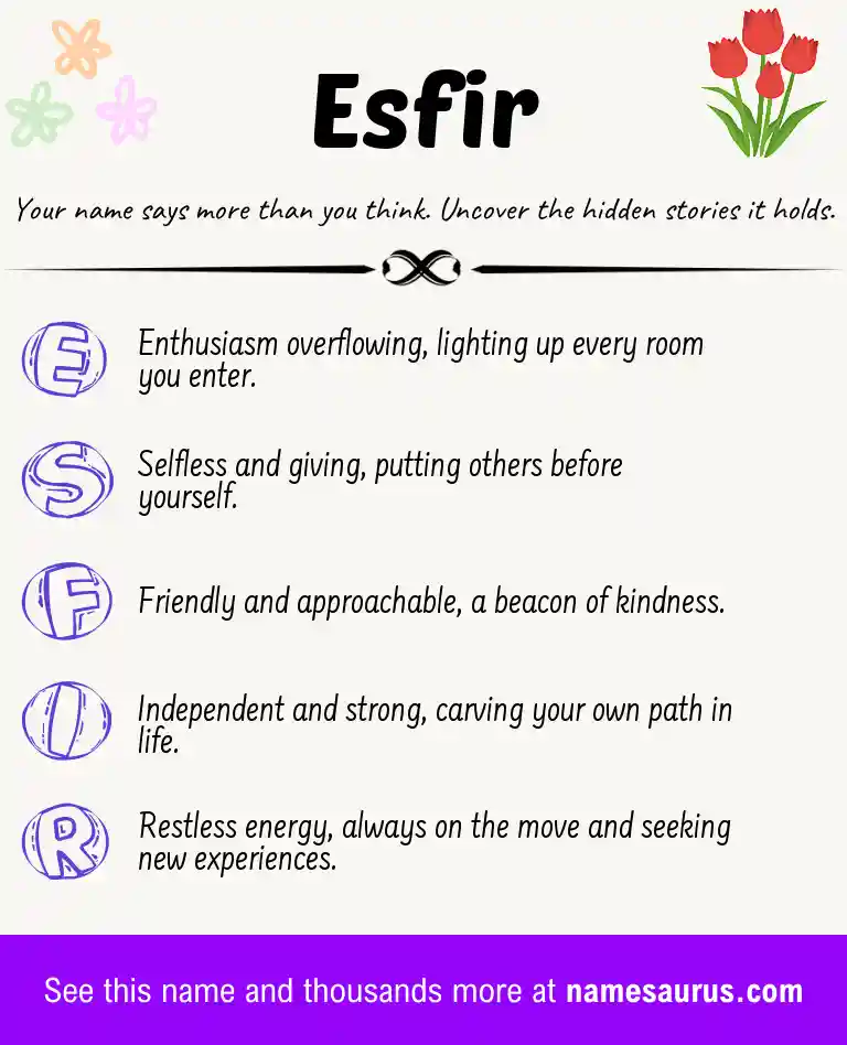 Acrostic poem about Esfir.