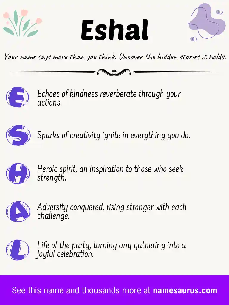 Acrostic poem about Eshal.