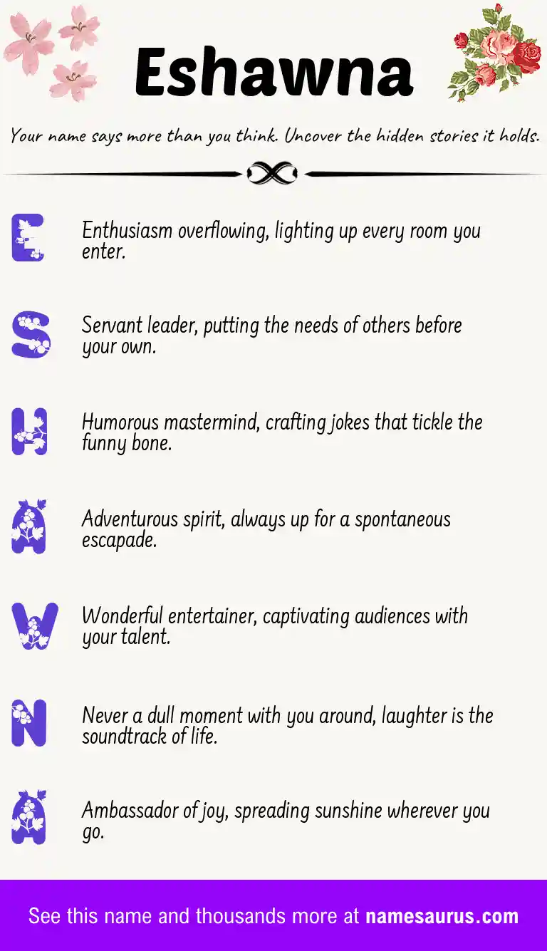 Acrostic poem about Eshawna.