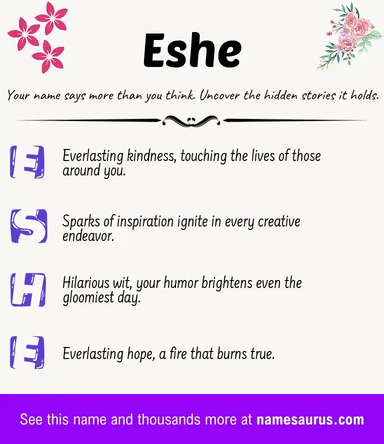 Acrostic poem about Eshe.