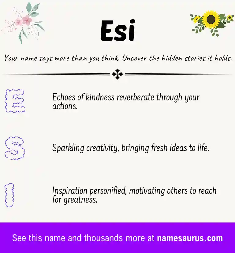 Acrostic poem about Esi.