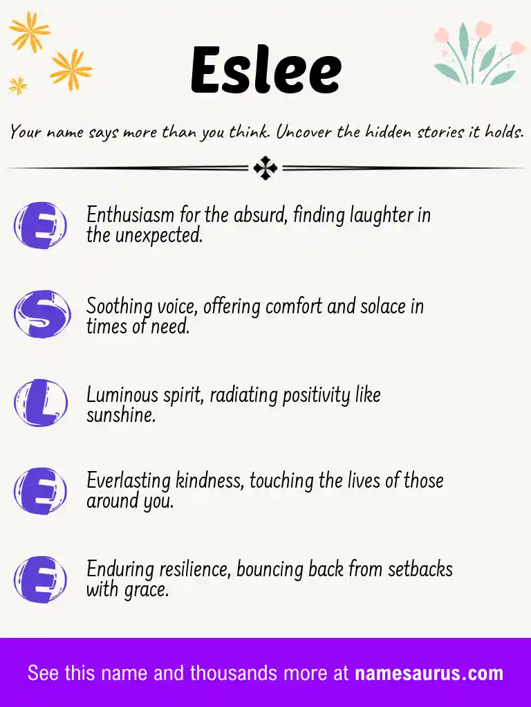 Acrostic poem about Eslee.
